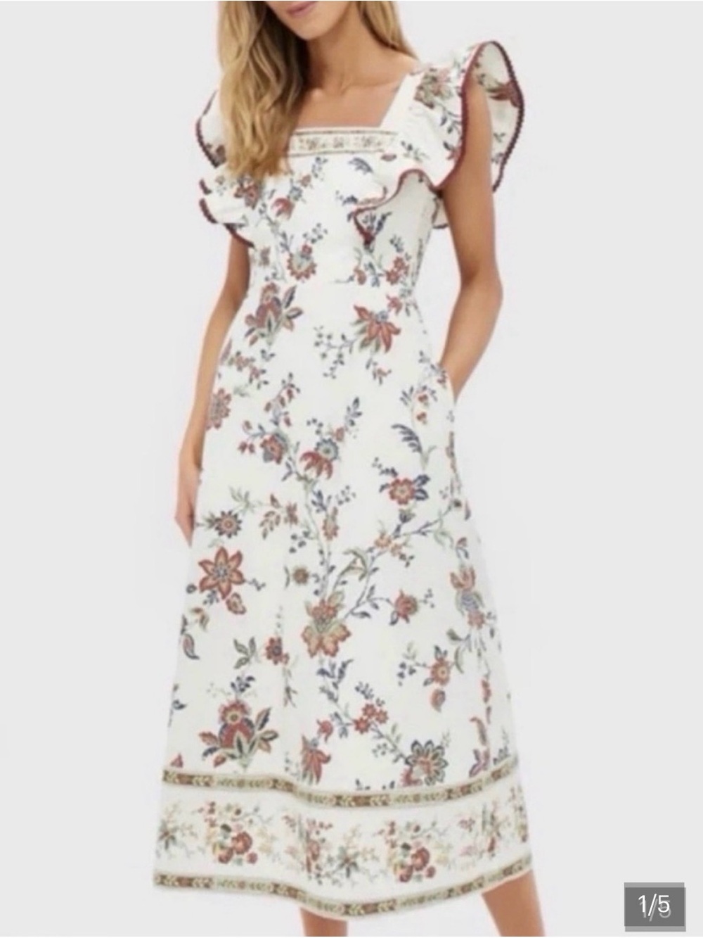 Tuckernuck x studio McGee Nora White Floral Midi Dress| M